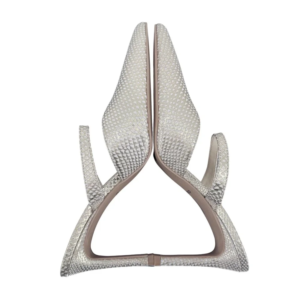 NWOB Dolce Vita Kanika Slip On Pointed Toe Heels Pumps Champagne Gold Size 6.5
